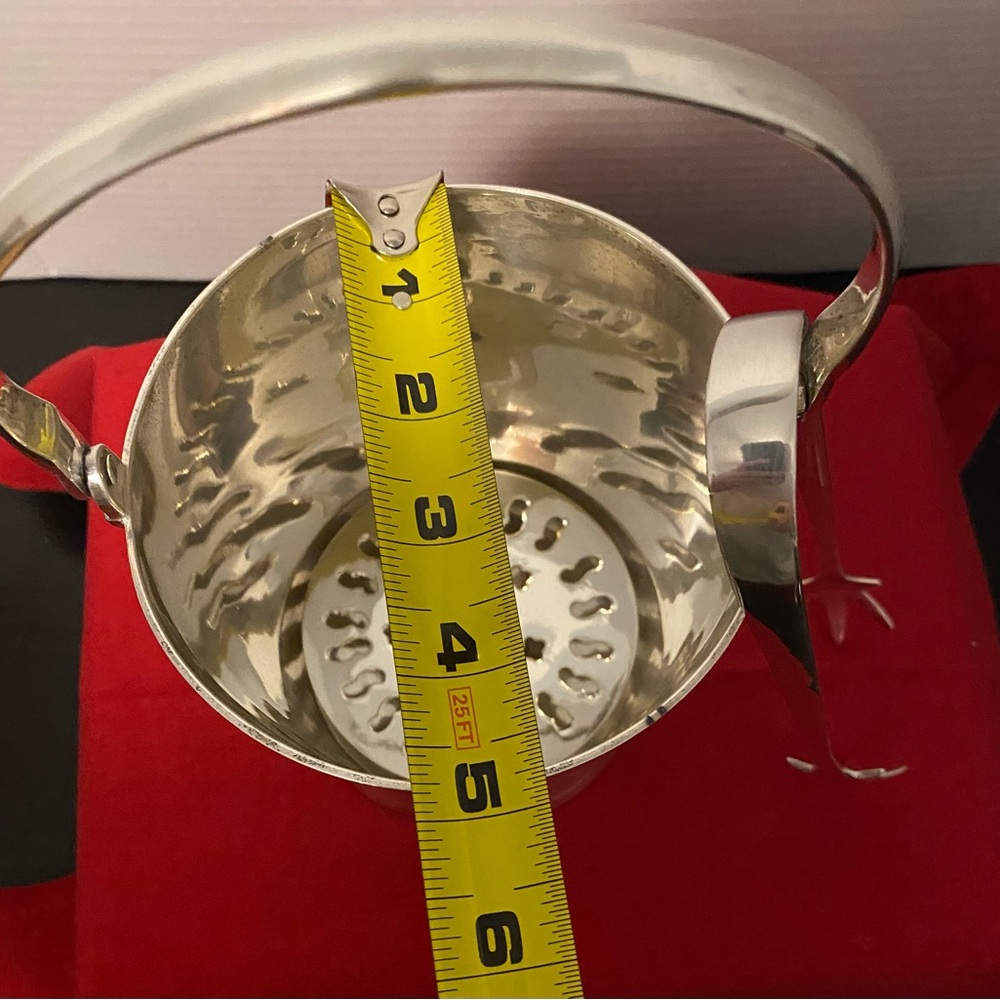 Vintage MCM Silver Plated Ice Bucket, Drainer and Claw Style Ice Tongs - Picture 12 of 12